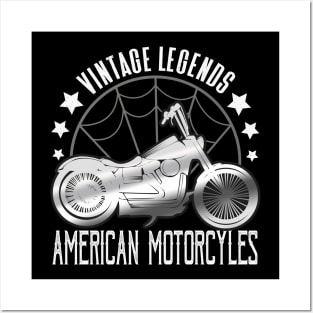 Vintage Legends American Motorcycles Biker Posters and Art